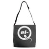 el q white logo Adjustable Strap Totes