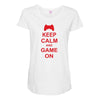 keep calm and game on Maternity Scoop Neck T-shirt