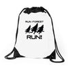 run forest run Drawstring Bags