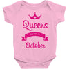 queens are born in october Baby Onesie