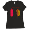what up dog ketchup hot dog Ladies Fitted T-Shirt