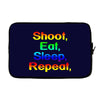 shoot eat sleep repeat gun Laptop sleeve