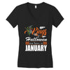 Halloween Kings Are Born In January Women's V-Neck T-Shirt