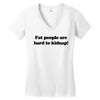 funny t shirt fat people are hard to kidnap tee hilarious shirts Women's V-Neck T-Shirt
