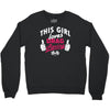 this girl loves drag racing Crewneck Sweatshirt