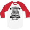 Super Cool Stepmom Of A Freaking Awesome Grandson 3/4 Sleeve Shirt