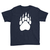 large bear paw print crew neck long sleeve Youth Tee