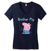 peppa pig brother pig Women's V-Neck T-Shirt