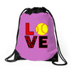 love softball Drawstring Bags