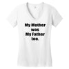 raised by mom Women's V-Neck T-Shirt