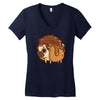 pancake pug Women's V-Neck T-Shirt