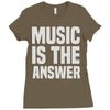 music is the answer Ladies Fitted T-Shirt