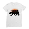 Bear Adventure With Rose Ladies Fitted T-Shirt
