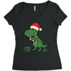 christmas dinosaur Women's Triblend Scoop T-shirt