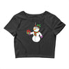 smiling snowman holding out christmas Crop Top