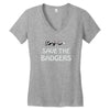 save the badgers Women's V-Neck T-Shirt