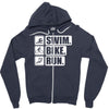 v6 swim bike run Zipper Hoodie