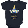 birthday unicorn family series birthday boy Baby Bodysuit