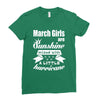 March Girls Are Sunshine Mixed With A Little Hurricane Ladies Fitted T-Shirt
