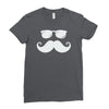 hipster glasses and moustache Ladies Fitted T-Shirt