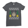 totoro ugly christmas Ladies Fitted T-Shirt