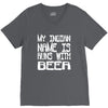 my indian name is runs with beer V-Neck Tee