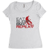 eat sleep bmx repeat Women's Triblend Scoop T-shirt