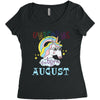 unicorns are born in august cute unicorn Women's Triblend Scoop T-shirt