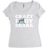 crazy lady shark Women's Triblend Scoop T-shirt