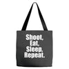 Eat Sleep Shoot Repeat Tote Bags