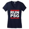 run psg paris st germain fotbal Women's V-Neck T-Shirt