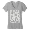 real men love cats Women's V-Neck T-Shirt