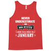 never underestimate an old man who was born in january Tank Top