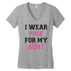 i wear pink for my aunt breast cancer Women's V-Neck T-Shirt