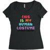 This Is My Human Costume I'm Really a Unicorn Women's Triblend Scoop T-shirt