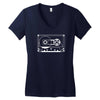 audio cassette 80's 90's party hip hop nostalgia retro Women's V-Neck T-Shirt