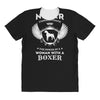 woman with a boxer All Over Women's T-shirt