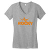 new rocky balboa stallone dark blue logo movie Women's V-Neck T-Shirt