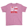 i love css  you are the css of my html heart heart Youth Tee
