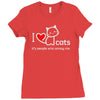 i love cats it's people who annoy me Ladies Fitted T-Shirt