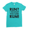 run rum Ladies Fitted T-Shirt