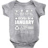 Born In January Baby Onesie