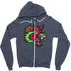 pink punk wolf Zipper Hoodie