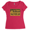 caution skinhead, ideal birthday gift or present Women's Triblend Scoop T-shirt
