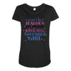 don't be jealous just because i'm a super cute november girl Maternity Scoop Neck T-shirt