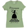 Princesses Are Born In January Ladies Fitted T-Shirt