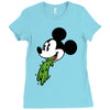 mickey puke Ladies Fitted T-Shirt