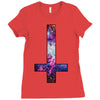 inverted galaxy cross funny  religion banter space fashion new Ladies Fitted T-Shirt