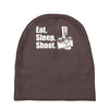 v6 eat sleep shoot Baby Beanies