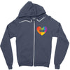 Rainbow Equality Heart Zipper Hoodie